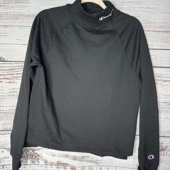 Champion Black Mock Neck Long Sleeve Shirt Women’s Sm NWT - Picture 1 of 4